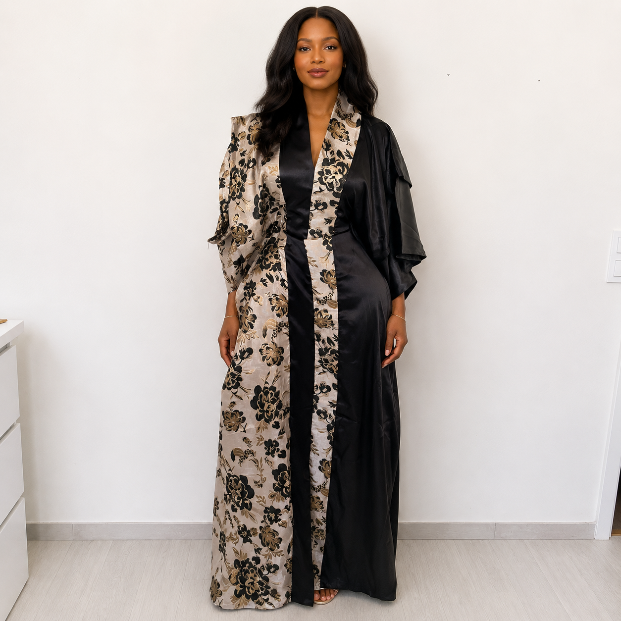 Robe brocart satinée