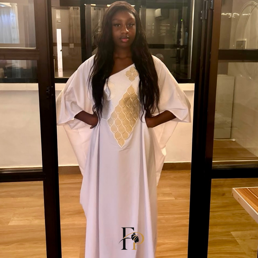 Robe boubou brodée blanche