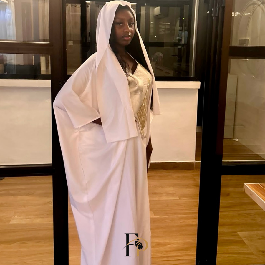 Robe boubou brodée blanche