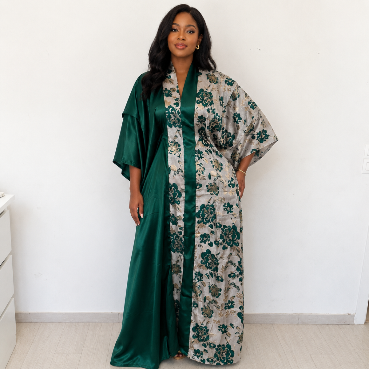 Robe brocart satinée