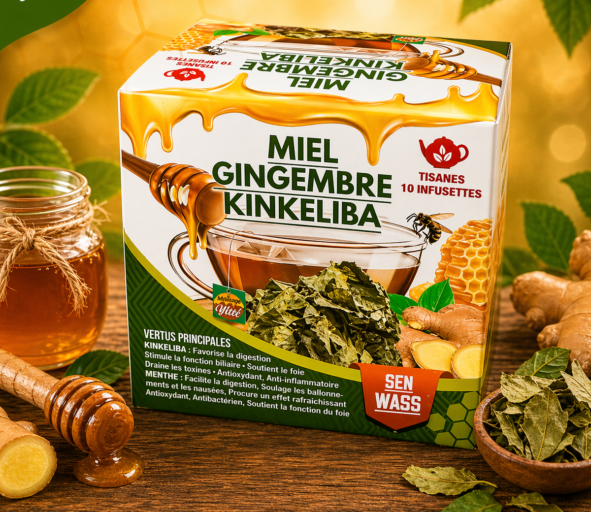 Infusion Miel Gingembre Kinkeliba