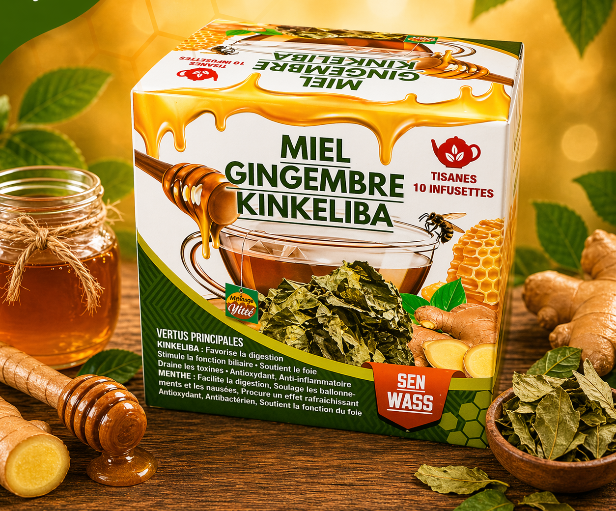 Infusion Miel Gingembre Kinkeliba