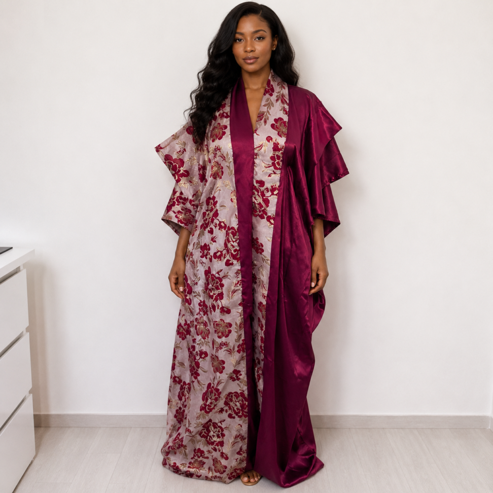 Robe brocart satinée