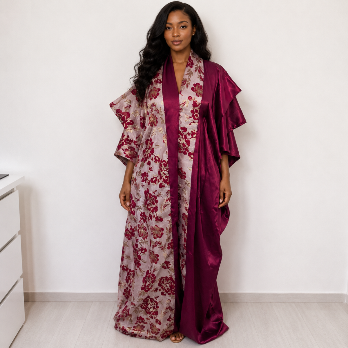 Robe brocart satinée