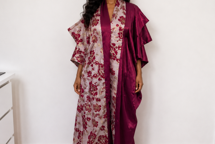Robe brocart satinée
