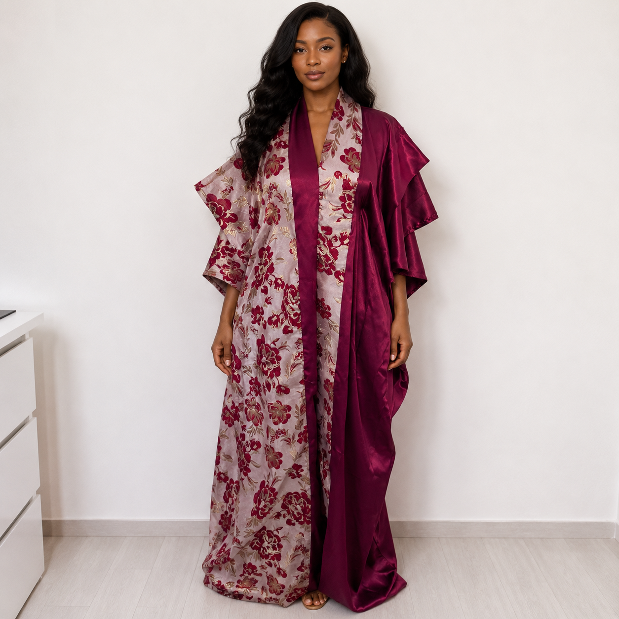 Robe brocart satinée