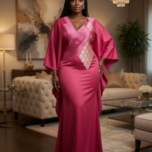 Robe boubou brodée femme