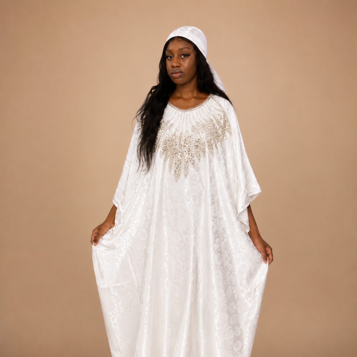 Robe en soie gezner blanche