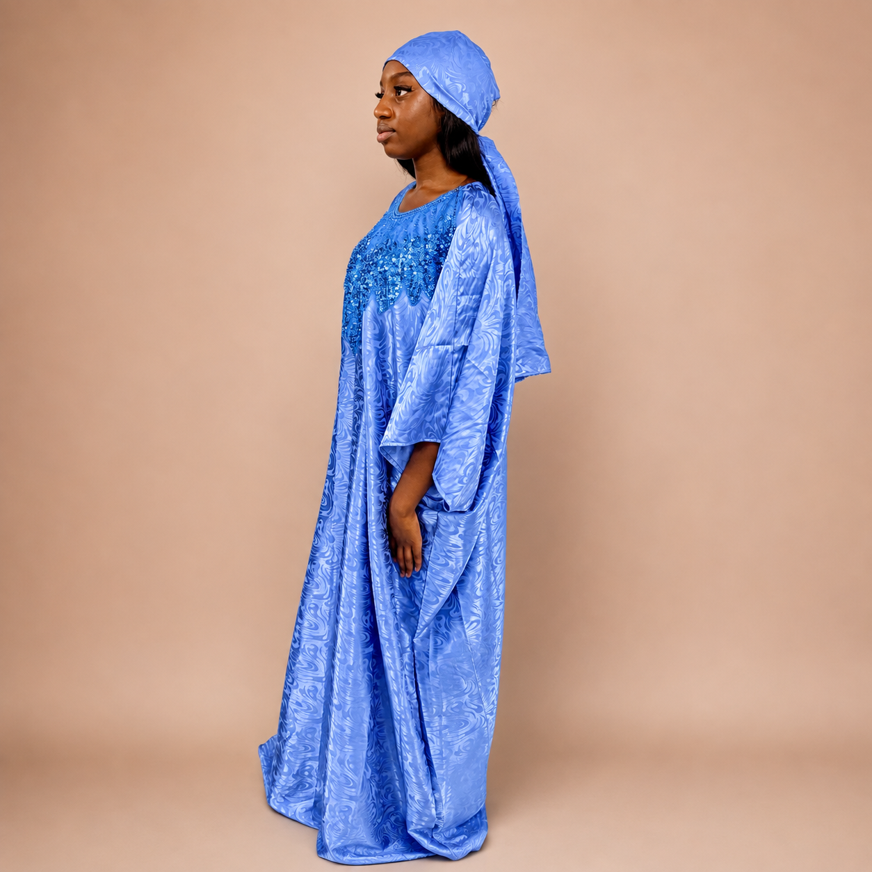 Robe en soie gezner bleue