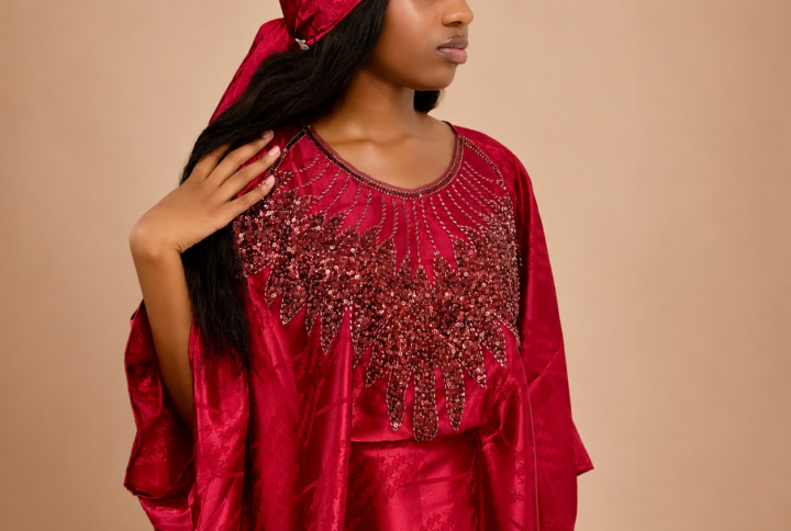 Robe en soie gezner rouge