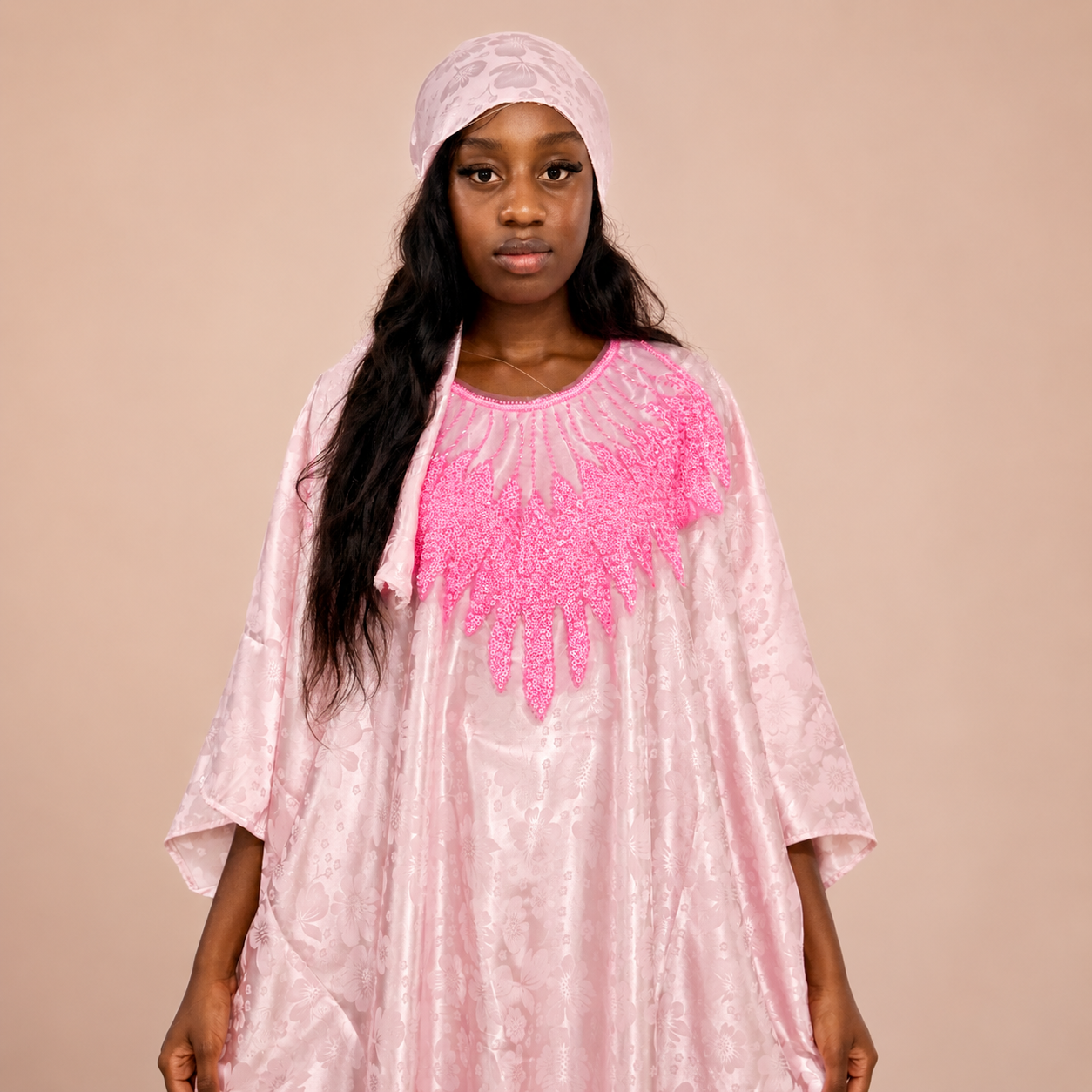 Robe en soie gezner rose