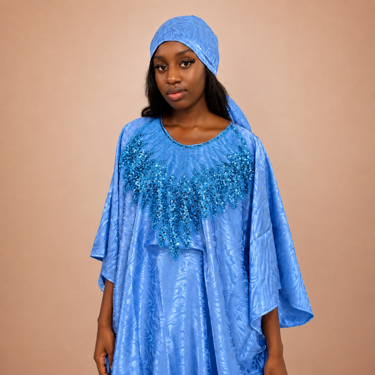 Robe en soie gezner bleue