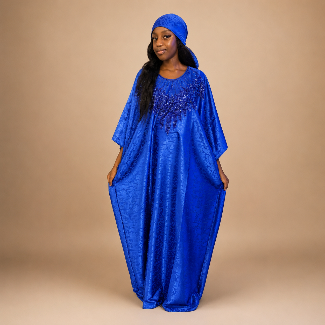 Robe en soie gezner bleu foncé
