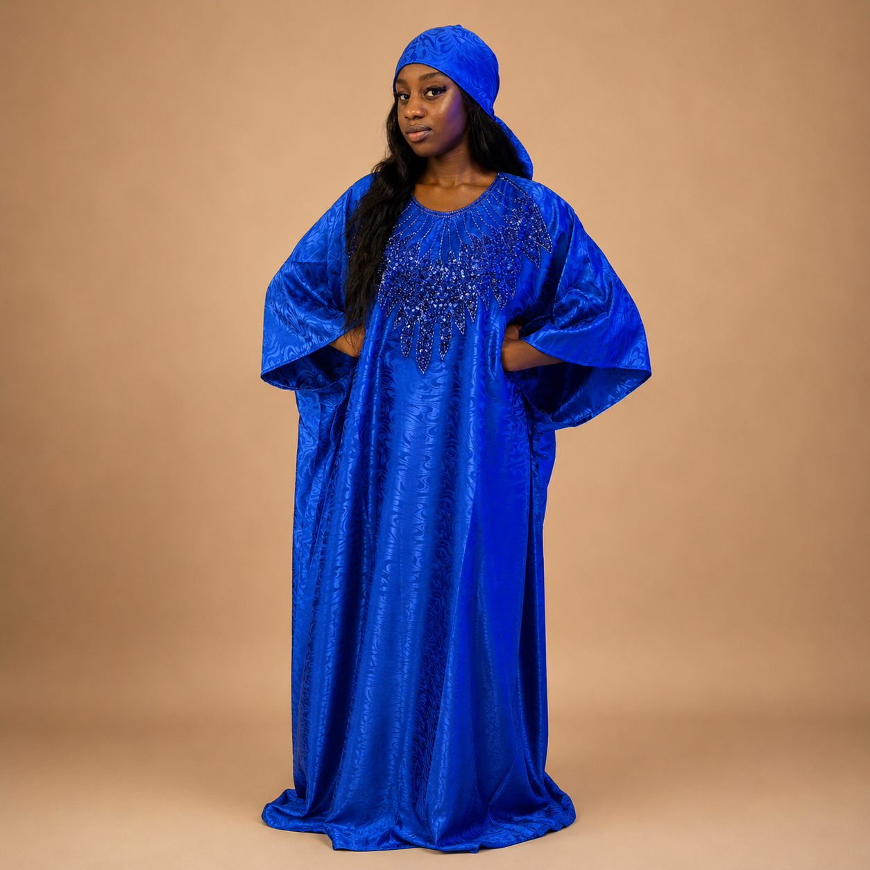 Robe en soie gezner bleu foncé