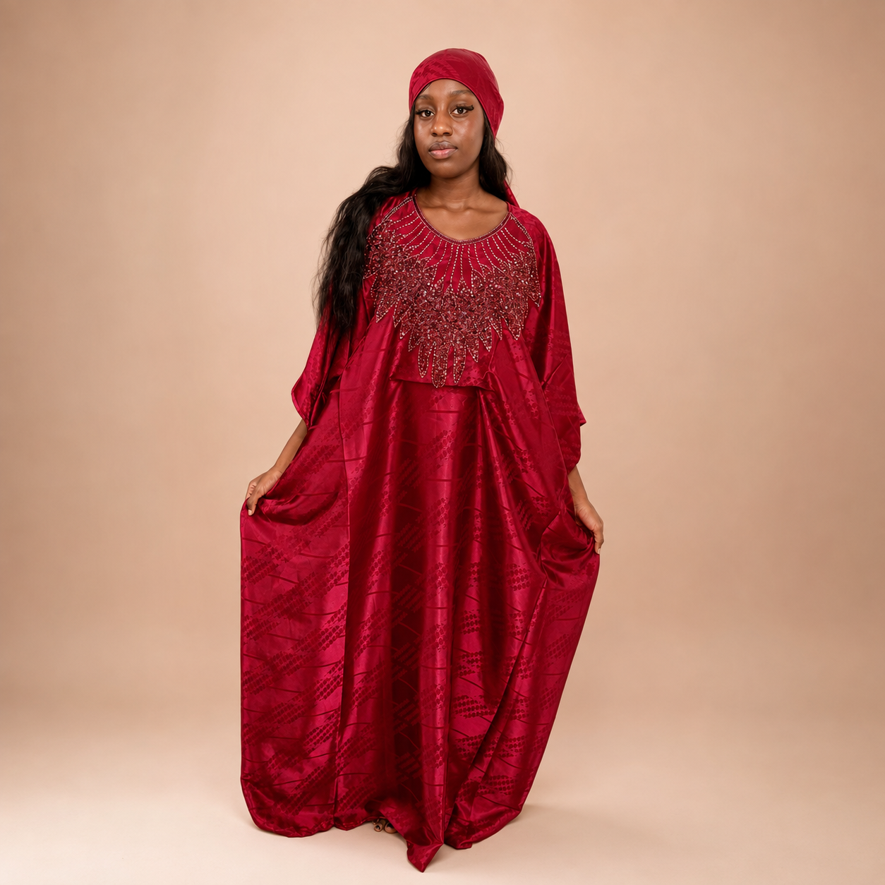 Robe en soie gezner rouge