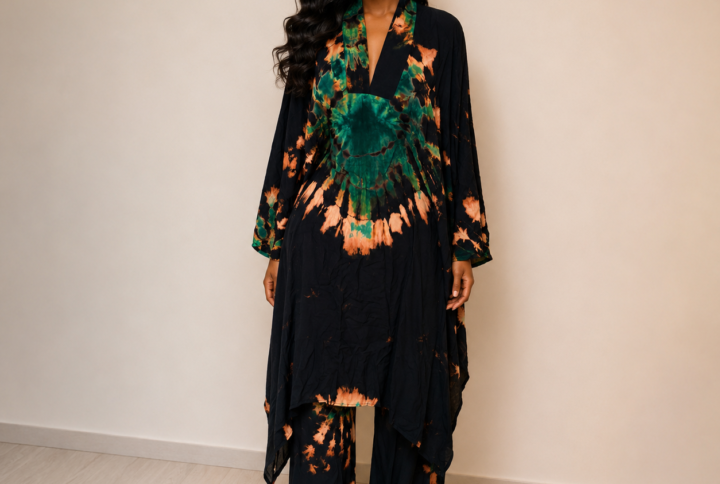 Ensemble Melhfa Femme – Tunique Longue et Pantalon Assorti