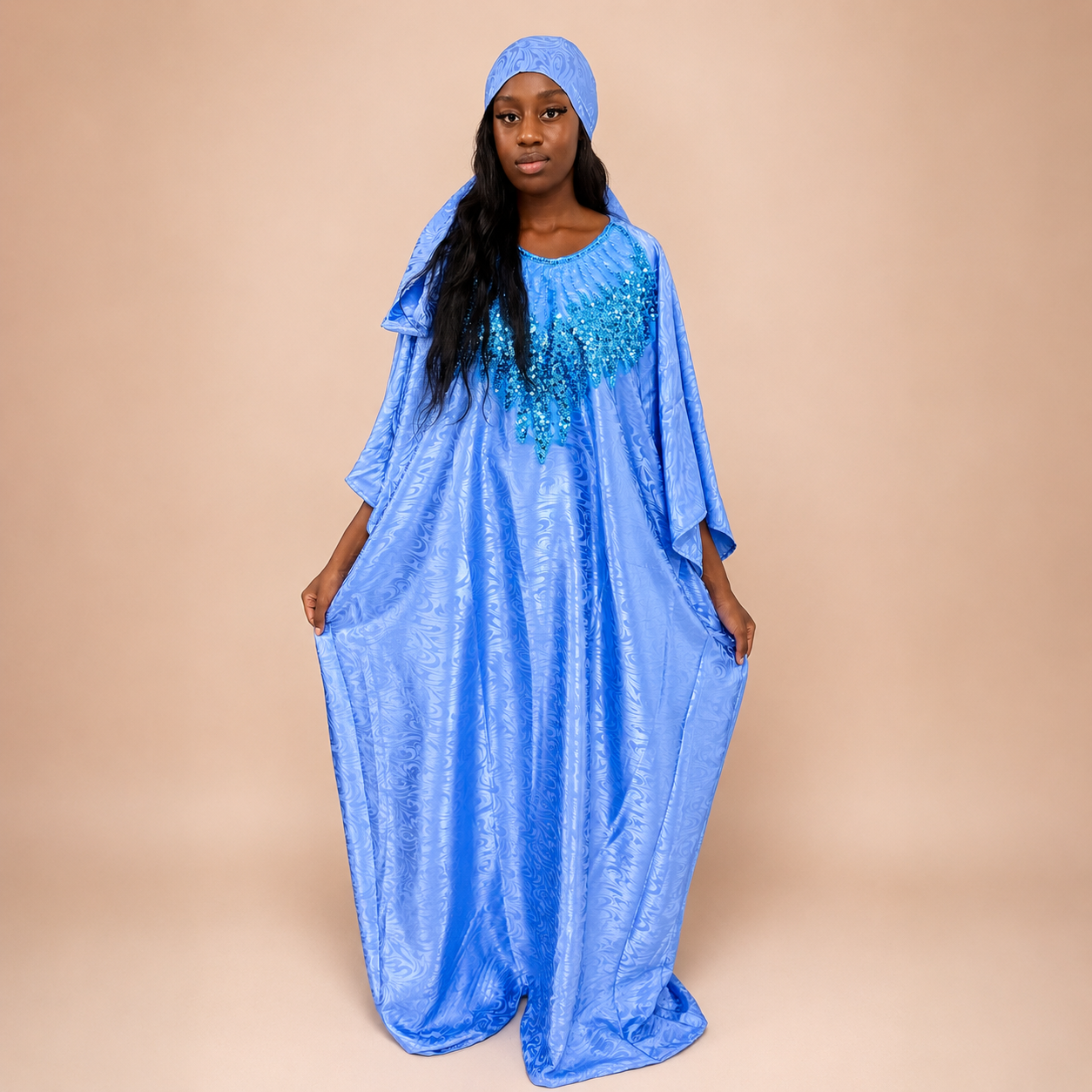 Robe en soie gezner bleue