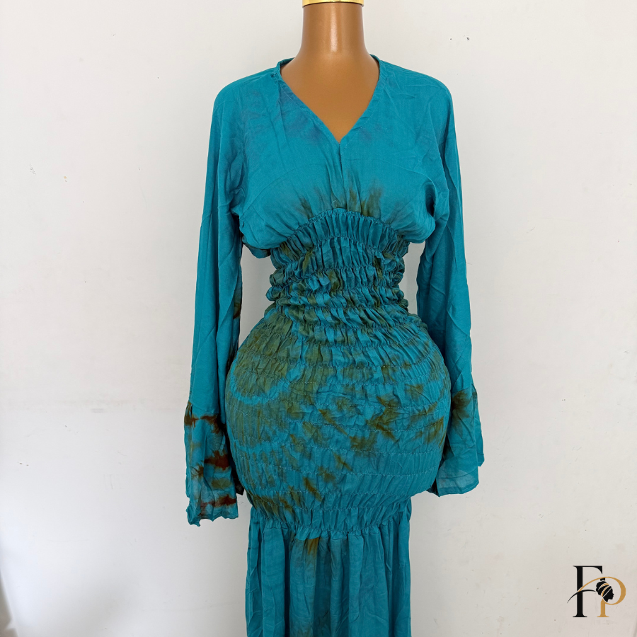 Robe Nafissa bleu canard