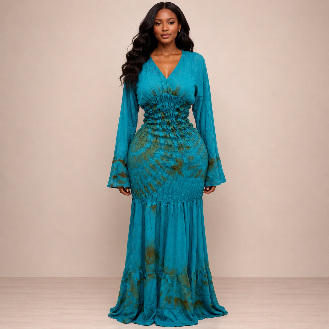 Robe Nafissa bleu canard