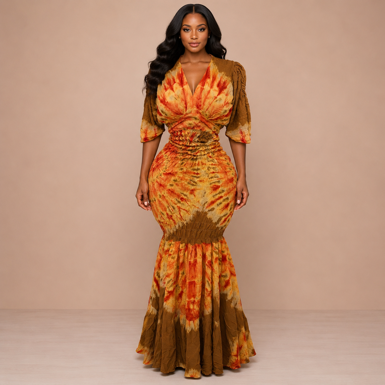 Robe Nafissa manches courtes
