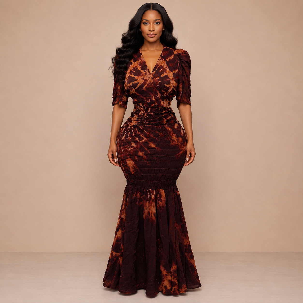 Robe Nafissa manches courtes