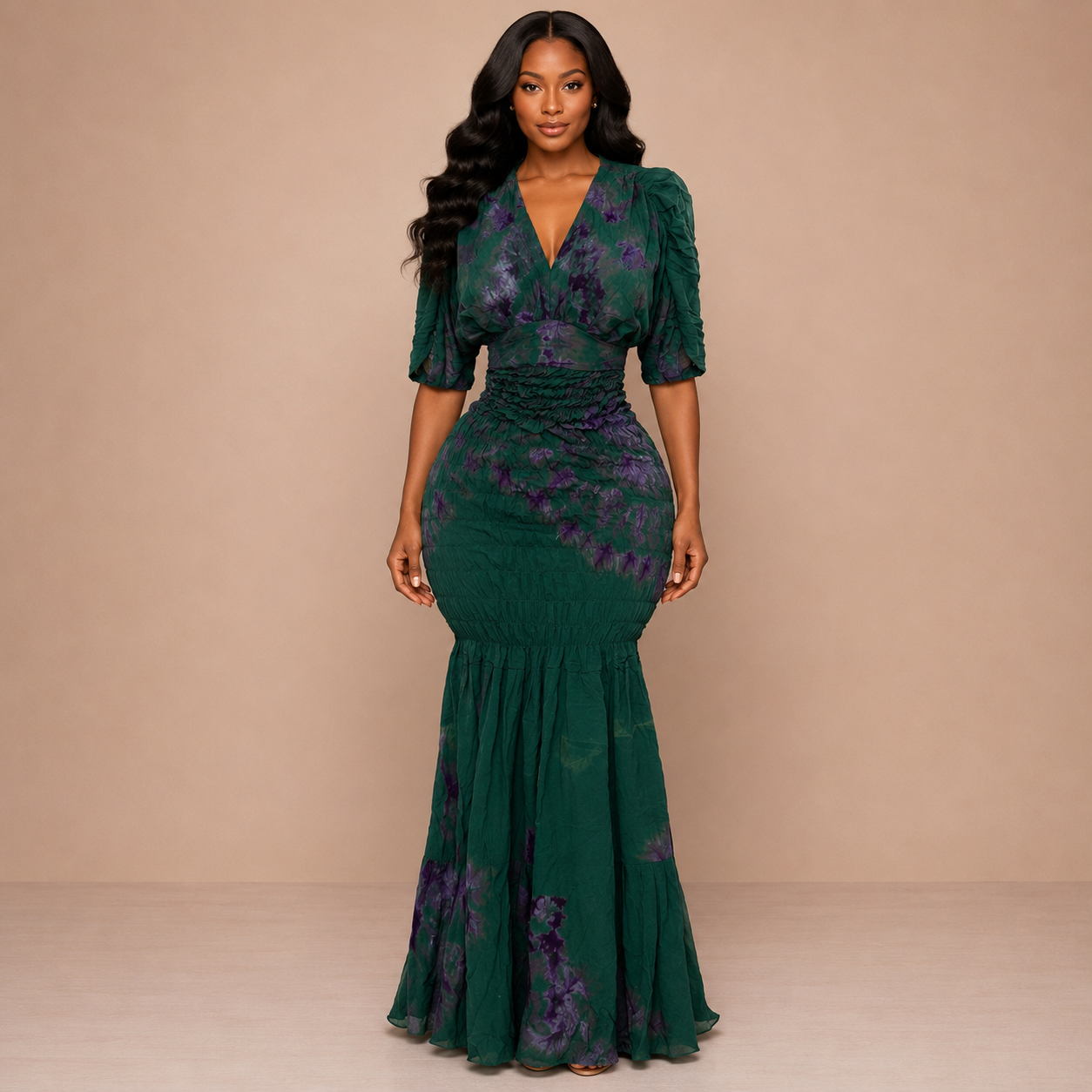 Robe Nafissa manches courtes