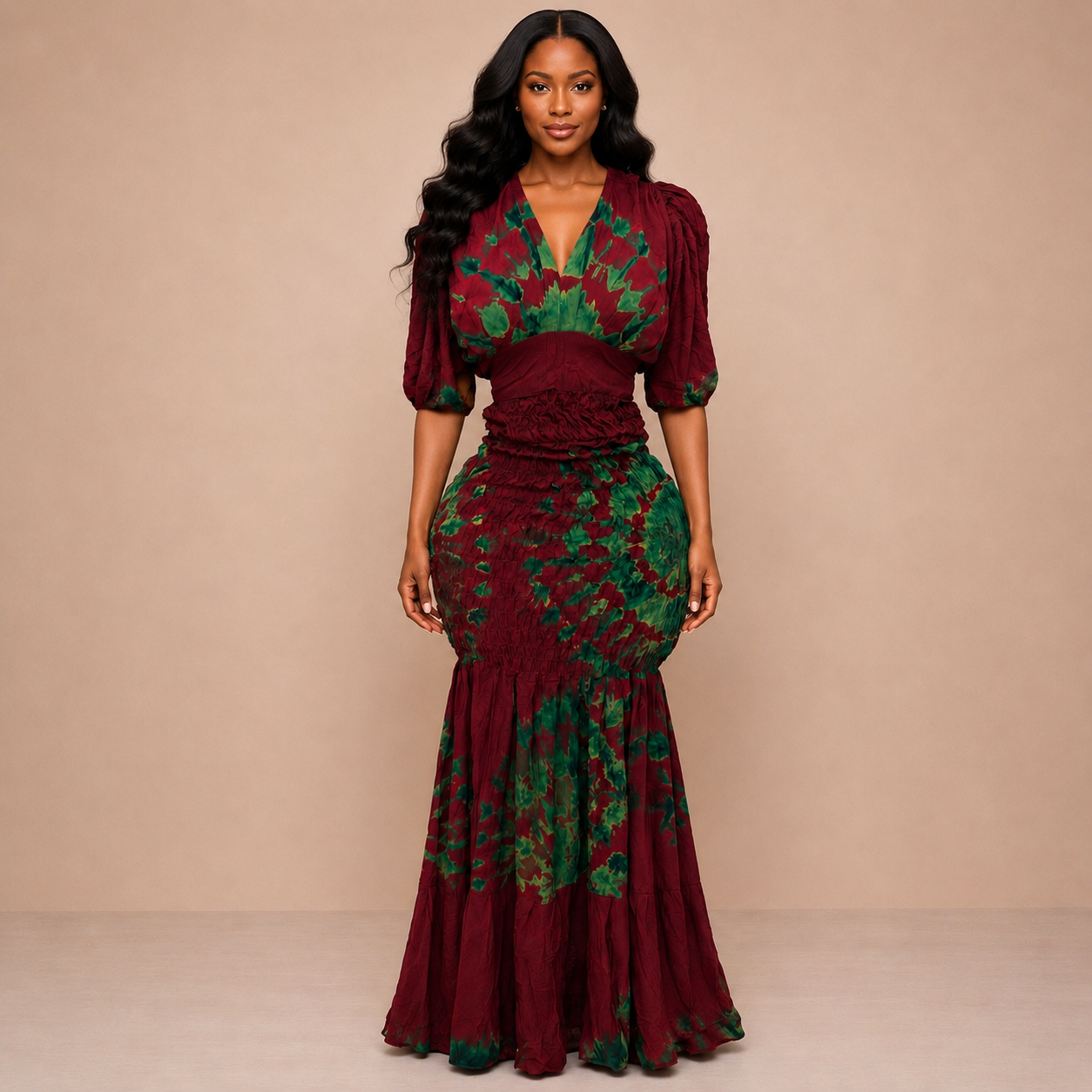 Robe Nafissa manches courtes