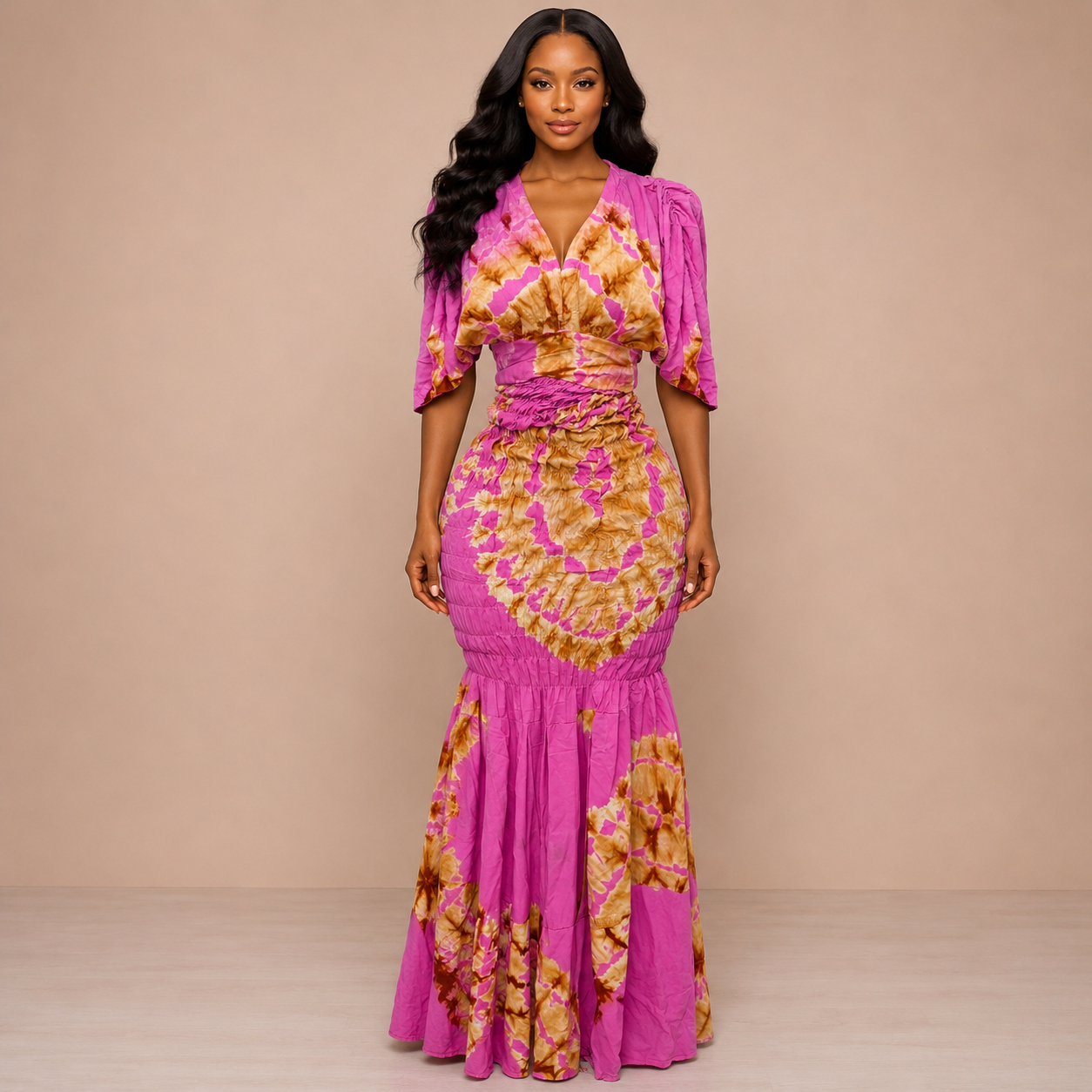 Robe Nafissa manches courtes