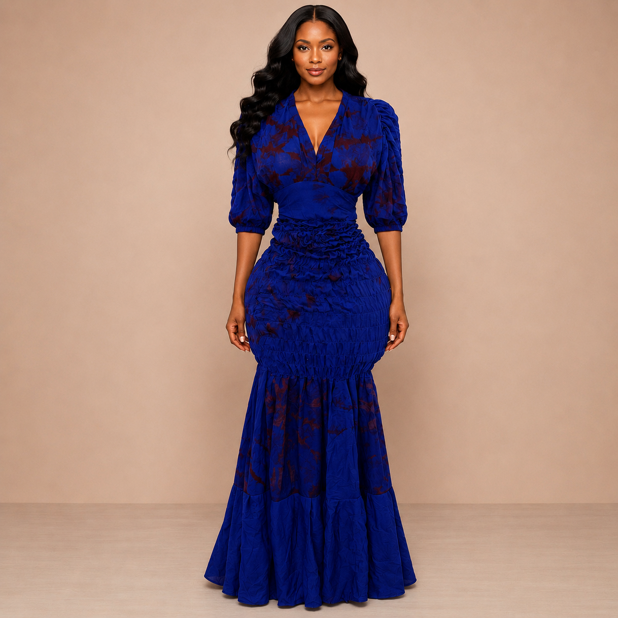 Robe Nafissa manches courtes