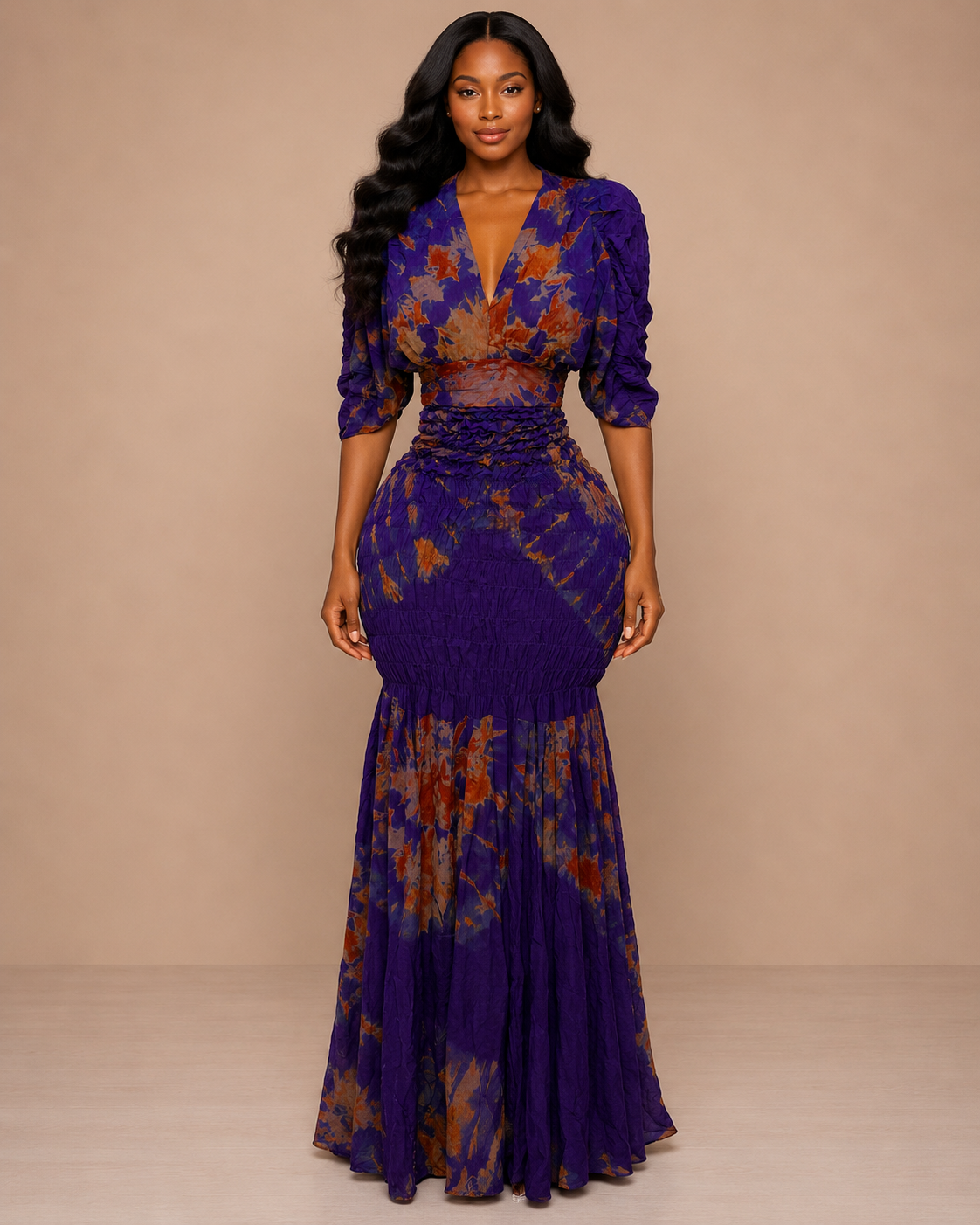 Robe Nafissa manches courtes