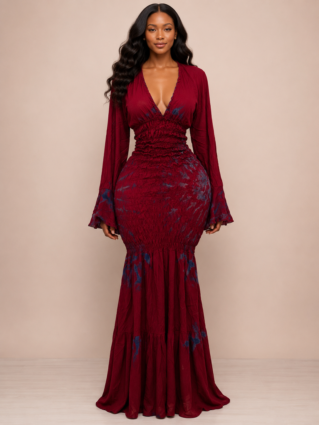 Robe Nafissa bordeaux