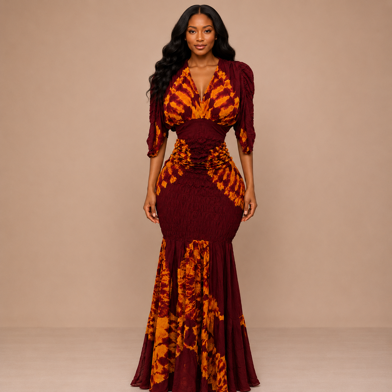 Robe Nafissa manches courtes