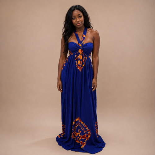 Robe Matou – Robe longue dos nu imprimée – Taille unique