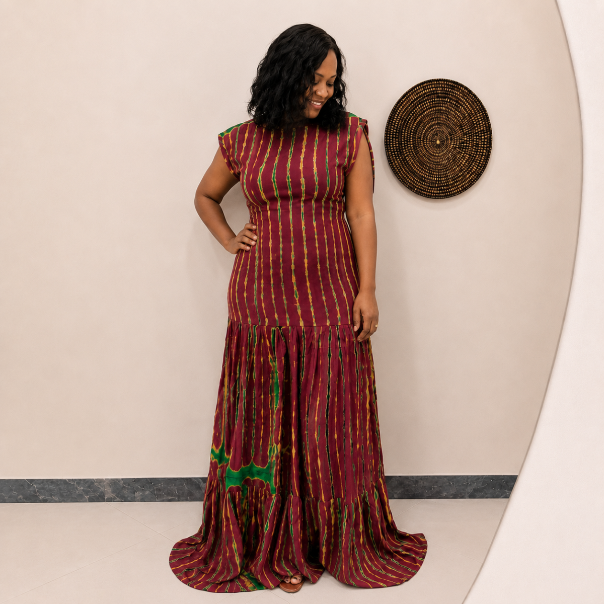 Robe Coumba rouge et vert