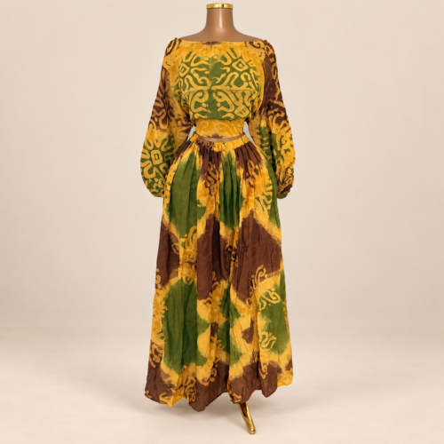 Ensemble Sira – Haut & jupe longue imprimé batik