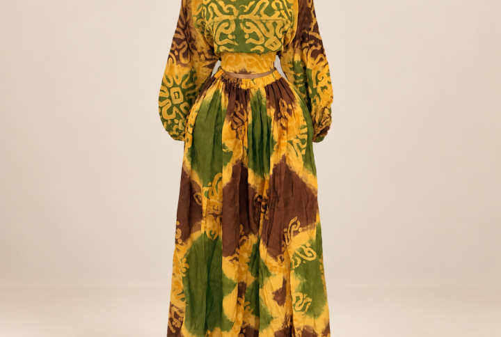 Ensemble Sira – Haut & jupe longue imprimé batik