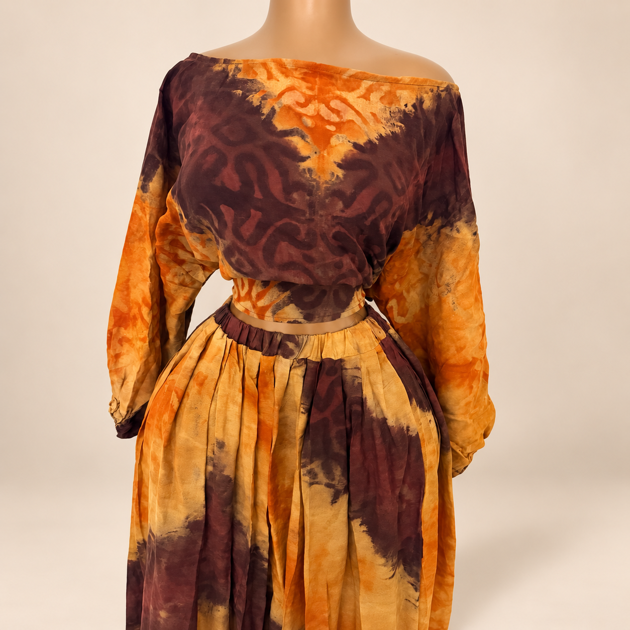 Ensemble Sira – Haut & jupe longue imprimé batik