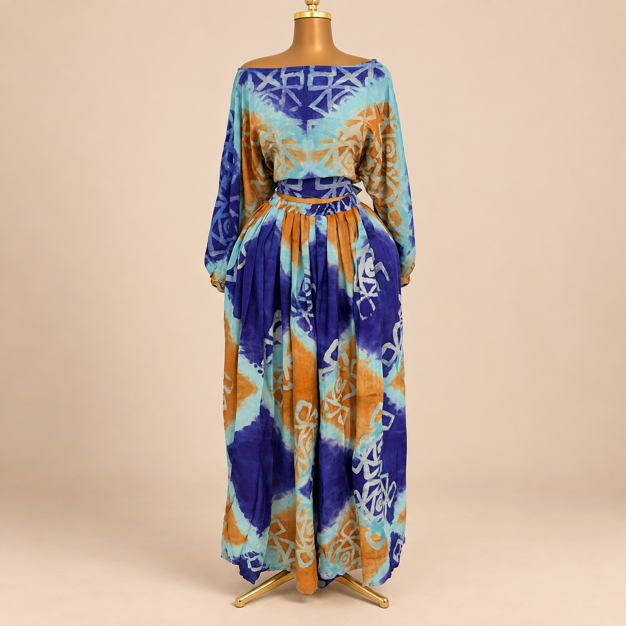 Ensemble Sira – Haut & jupe longue imprimé batik