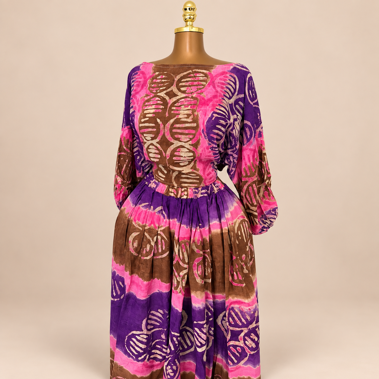 Ensemble Sira – Haut & jupe longue imprimé batik