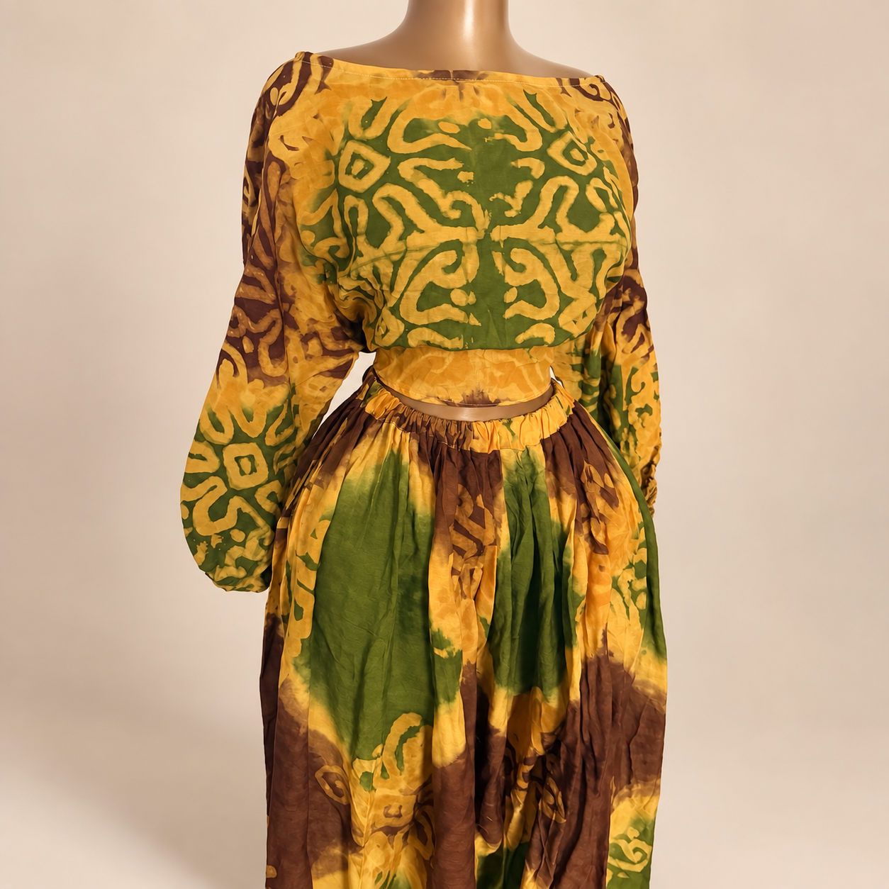 Ensemble Sira – Haut & jupe longue imprimé batik